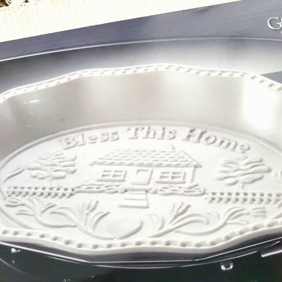 Godinger White Porcelain Bread Tray With Silver Finish Serving Rack - NEW in BOX - Picture 5 of 5